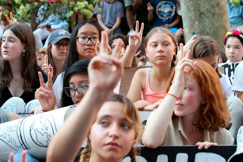 Greta ve Arkadaşları, BM Genel Merkezi Önünde Eylem Yaptı